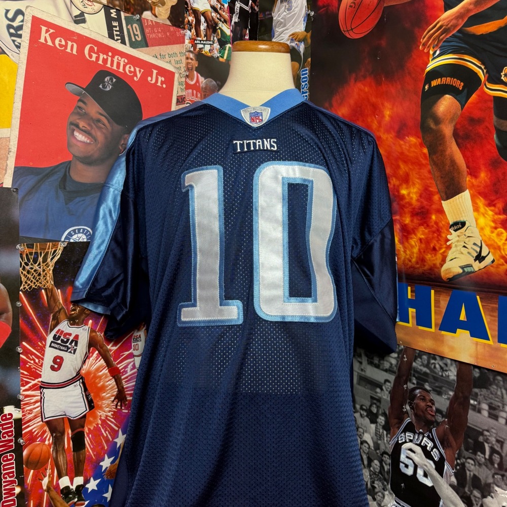 Vintage Tennessee Titans Vince Young #10 NFL Reebok Jersey Navy Sz 52 (XL/2XL)